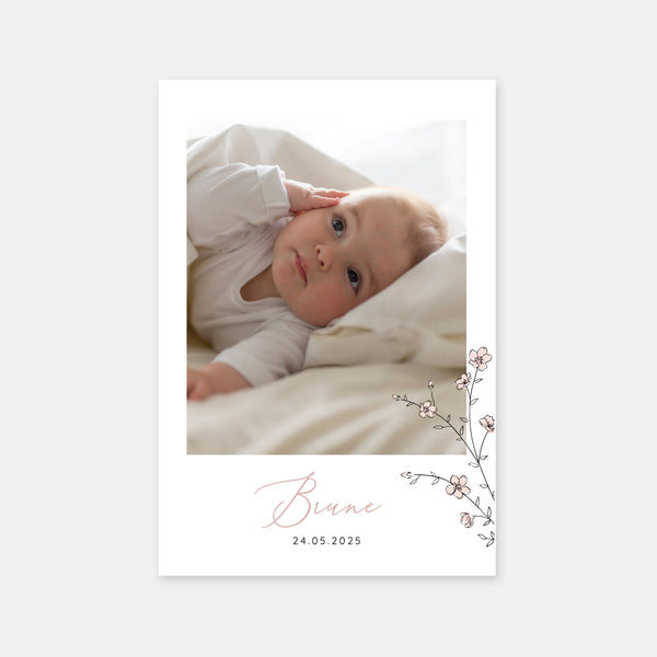 Faire-part de naissance branche de cerisiers