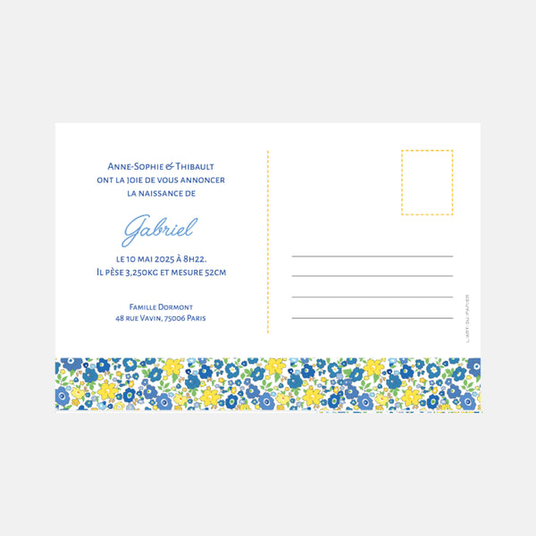 Birth announcement liberty postcard