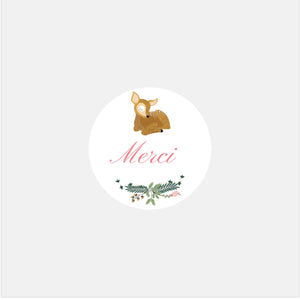 Personalized classic forest birth stickers - 48ex