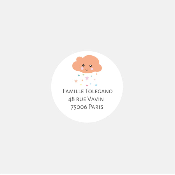 Stickers personnalisés naissance Famille Nuages