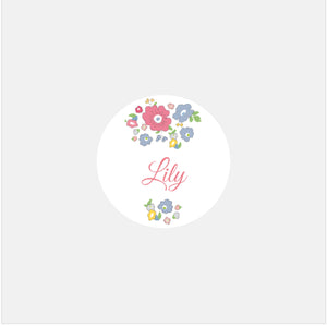 Stickers personnalisés naissance liberty pastel - 48ex