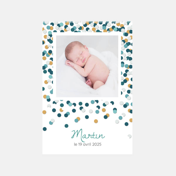 Confetti birth announcement