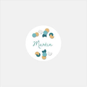 Stickers personnalisés naissance confettis - 48ex