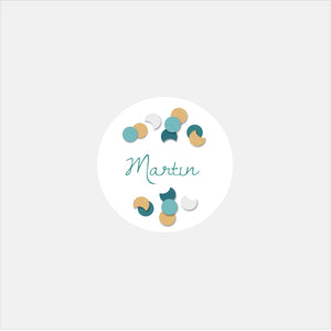 Personalized confetti birth stickers - 48ex