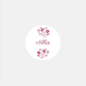 Stickers personnalisés naissance liberty rose - 48ex