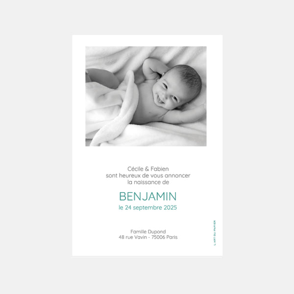 Faire-part de naissance benjamin