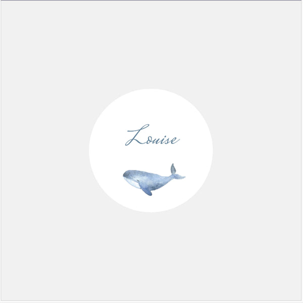 Personalized birth stickers Whale Family