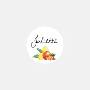 Personalized birth stickers Citrus