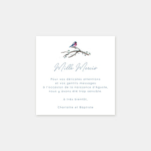 Carte de remerciement naissance Famille Hiver