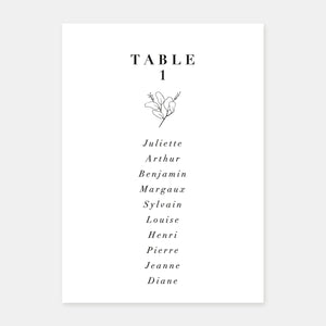 Wedding table plan sketch nature