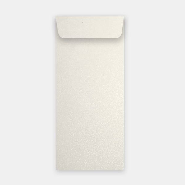 Pochette 115x324 mm paillette cryogen white