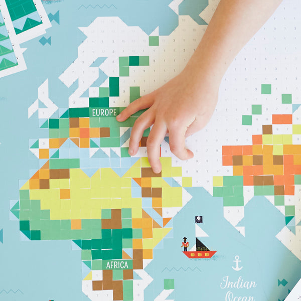 My poster in world map stickers