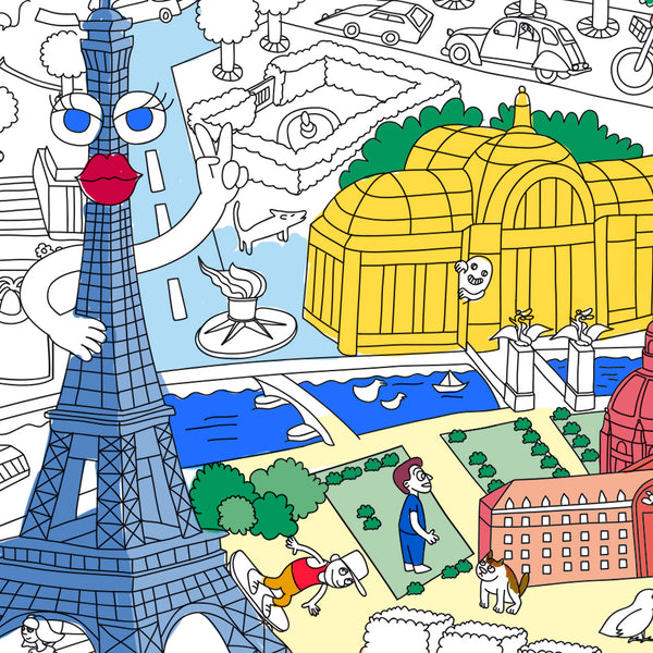Poster géant à colorier Paris