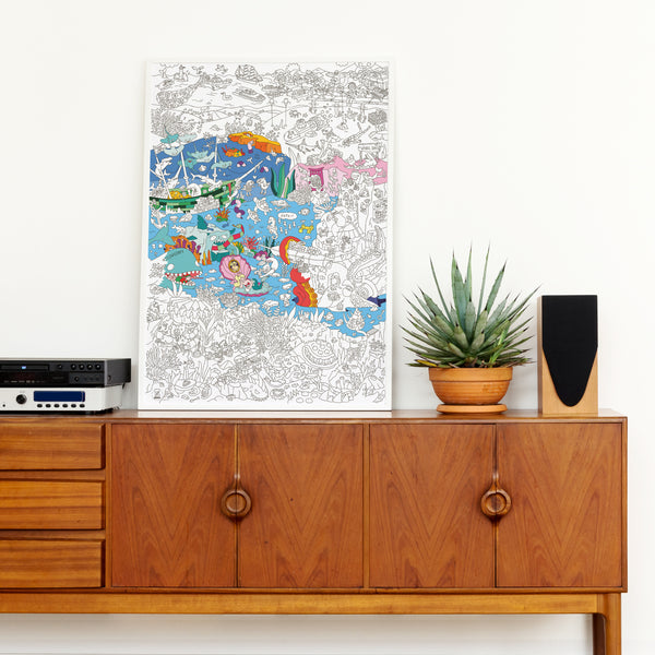 Poster geant a colorier Ocean