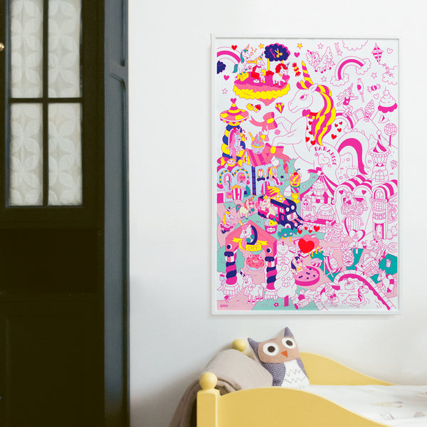 Giant coloring poster Unicorn Lily