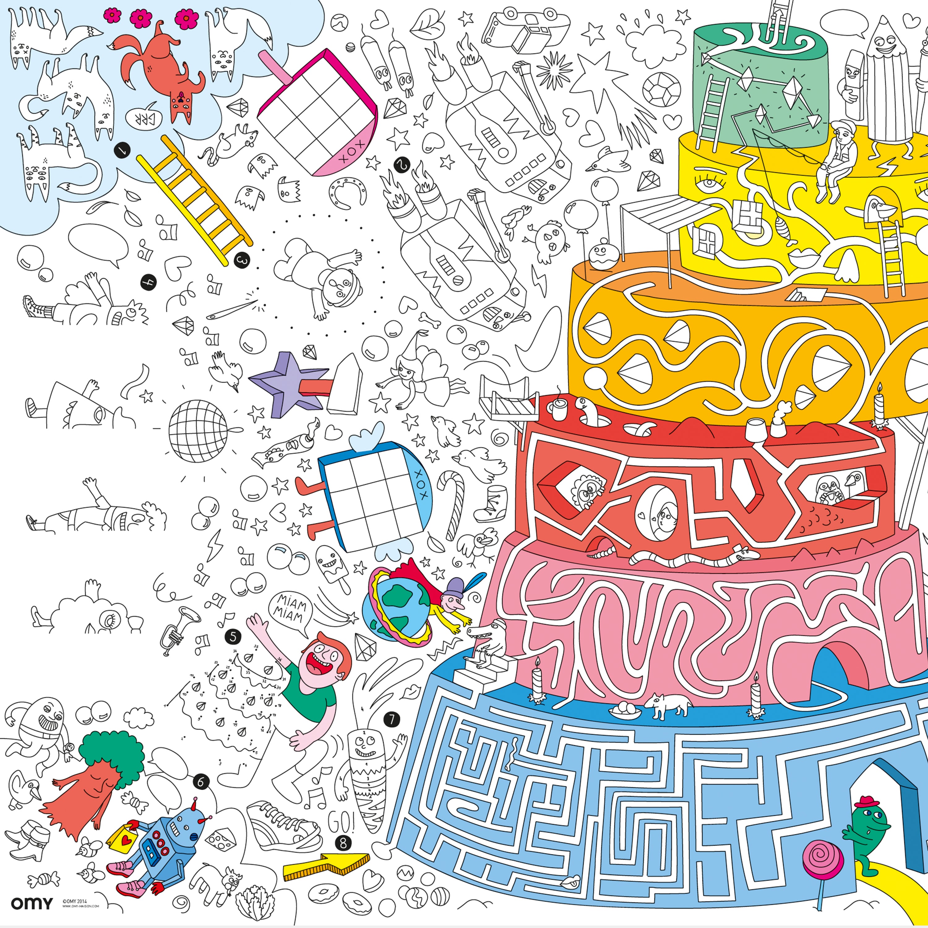 Poster géant à colorier Giant Game + Crayon - Omy – L'Art du Papier Paris