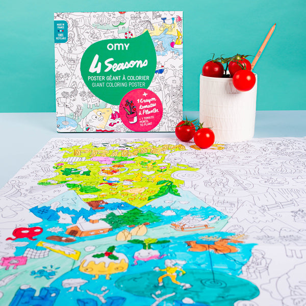 Giant coloring poster 4 seasons