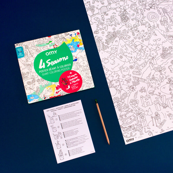 Giant coloring poster 4 seasons