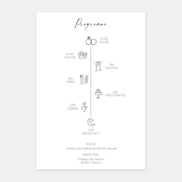 Wedding invitation program a window onto the garden