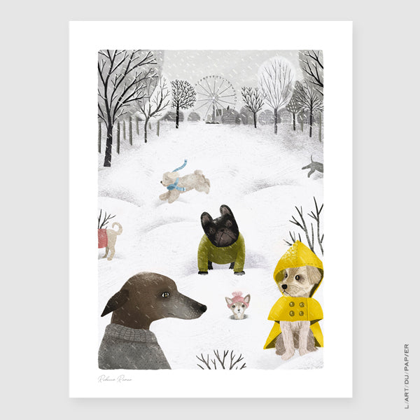 Illustration poster A winter at the tuileries - Rebbeca Romeo