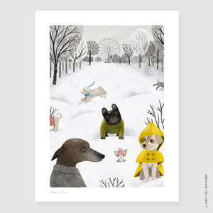 Affiche illustration Un hiver aux tuileries - Rebbeca Romeo