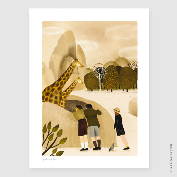 Vincennes Zoo illustration poster - Rebecca Romeo