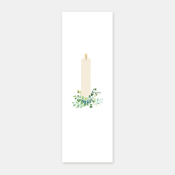 Plant candle baptism bookmark