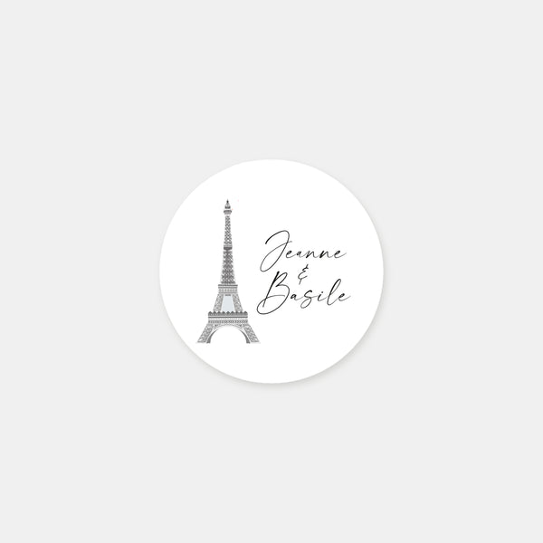 Personalized Paris roof wedding stickers