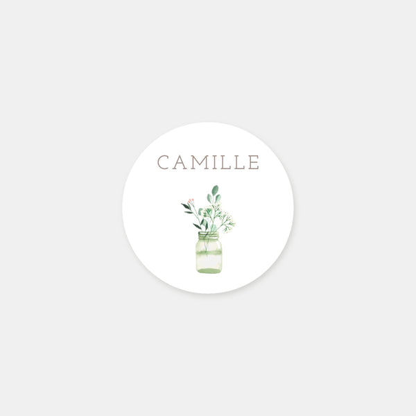 Personalized chic country baptism stickers