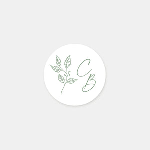 Personalized foliage wedding stickers