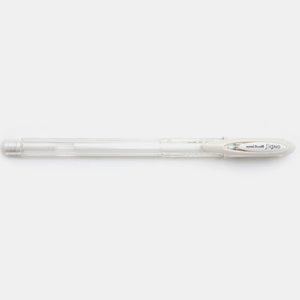 Uniball white metal gel ink pen fine point