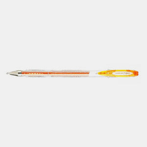 Orangefarbener Uniball-Glitzer-Gel-Tintenstift aus Metall mit feiner Spitze