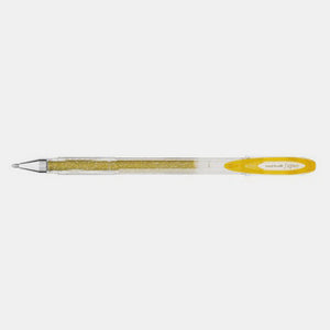 Gel-Tintenstift aus Metall mit Glitzer, feine Spitze, goldfarben, Uniball