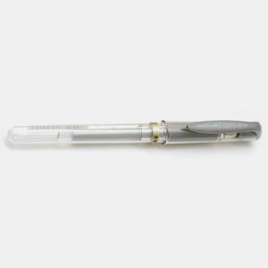 Uniball silver metal gel ink pen with wide tip