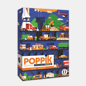 Puzzle éducatif 280 pièces Véhicule Poppik