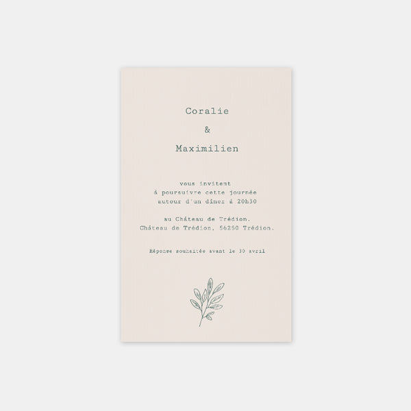 Brindille wedding invitation card