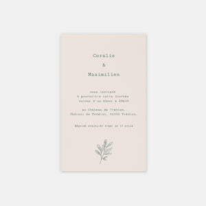 Brindille wedding invitation card