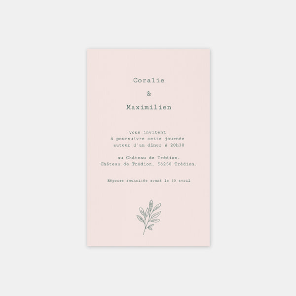 Carton invitation de mariage Brindille