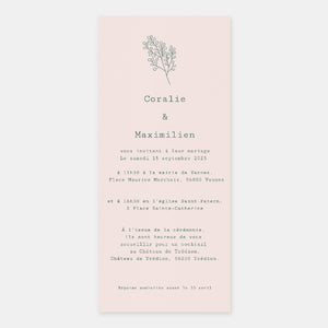 Brindille wedding invitation