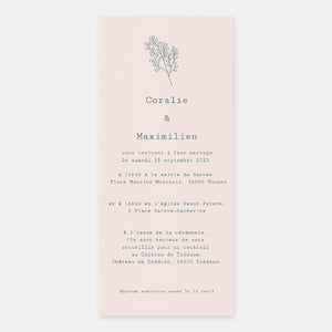 Brindille wedding invitation
