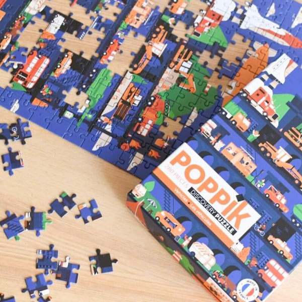 Puzzle éducatif 280 pièces Véhicule Poppik