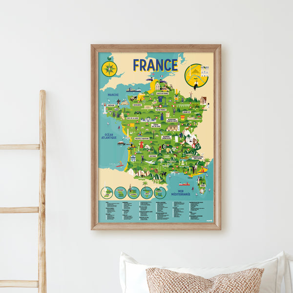 My sticker poster Map of France