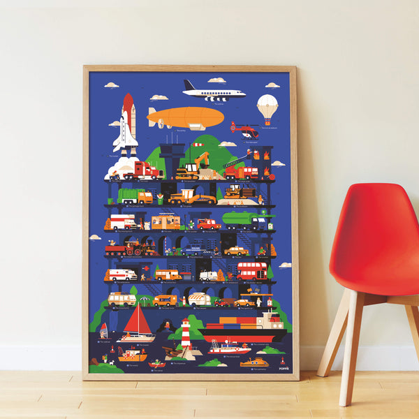 Mon poster en stickers Vroum ! Les véhicules