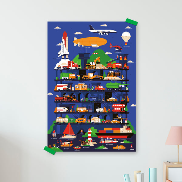 Mon poster en stickers Vroum ! Les véhicules