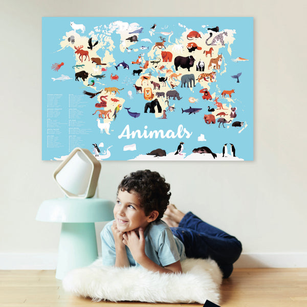 Mon poster en stickers des animaux du monde