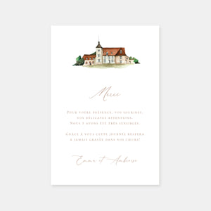 Watercolor wedding thank you card